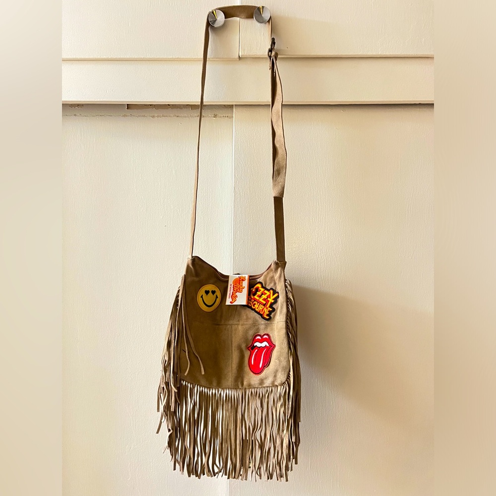 Vintage Suede Fringe Boho Crossbody Purse/Bag “Satchel” style